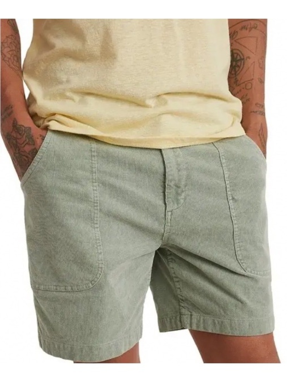 MARINE LAYER  Saturday Corduroy Sage Green Camp Shorts